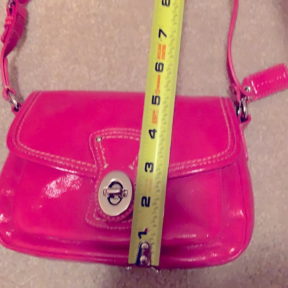 Coach Pink Patent Leather Turn Lock Penny Flap Bag - Picture 6 of 10